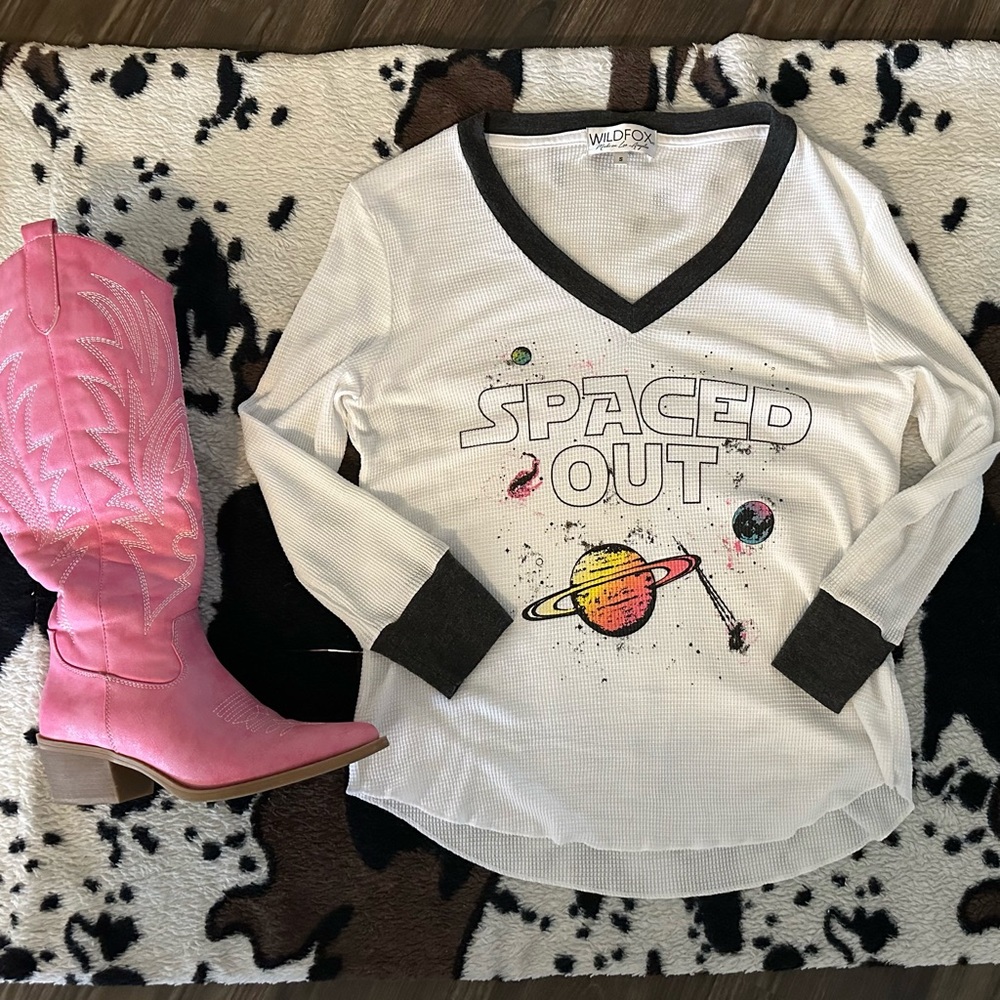 Wildfox “Spaced Out” Waffle Tee S